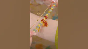 Elegant Eclat: Golden Beads Bracelet Showcase #short #shortvideo #gold #lovestory